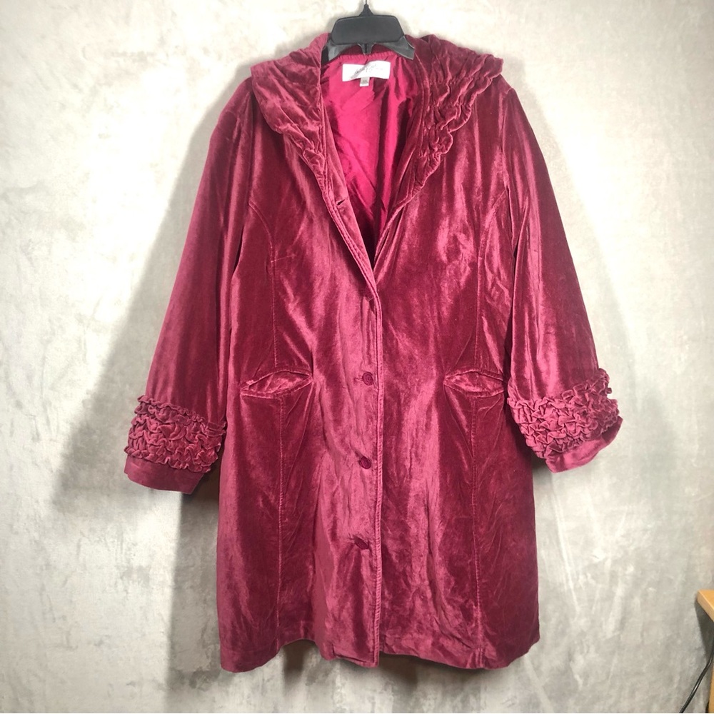 Hopeless Romantic Velvet Coat Size XXL‎ Burgundy Victorian Whimsigoth 90s Witchy